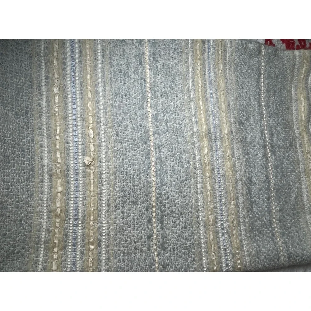 The Weave O the Irish Mohair Blend Striped Fringed Throw Blanket Made in Ireland